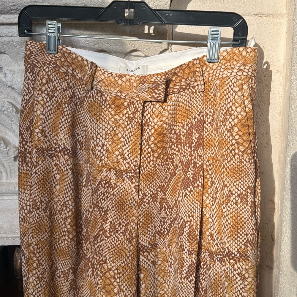 Babaton Snake Print Pants orange size 10